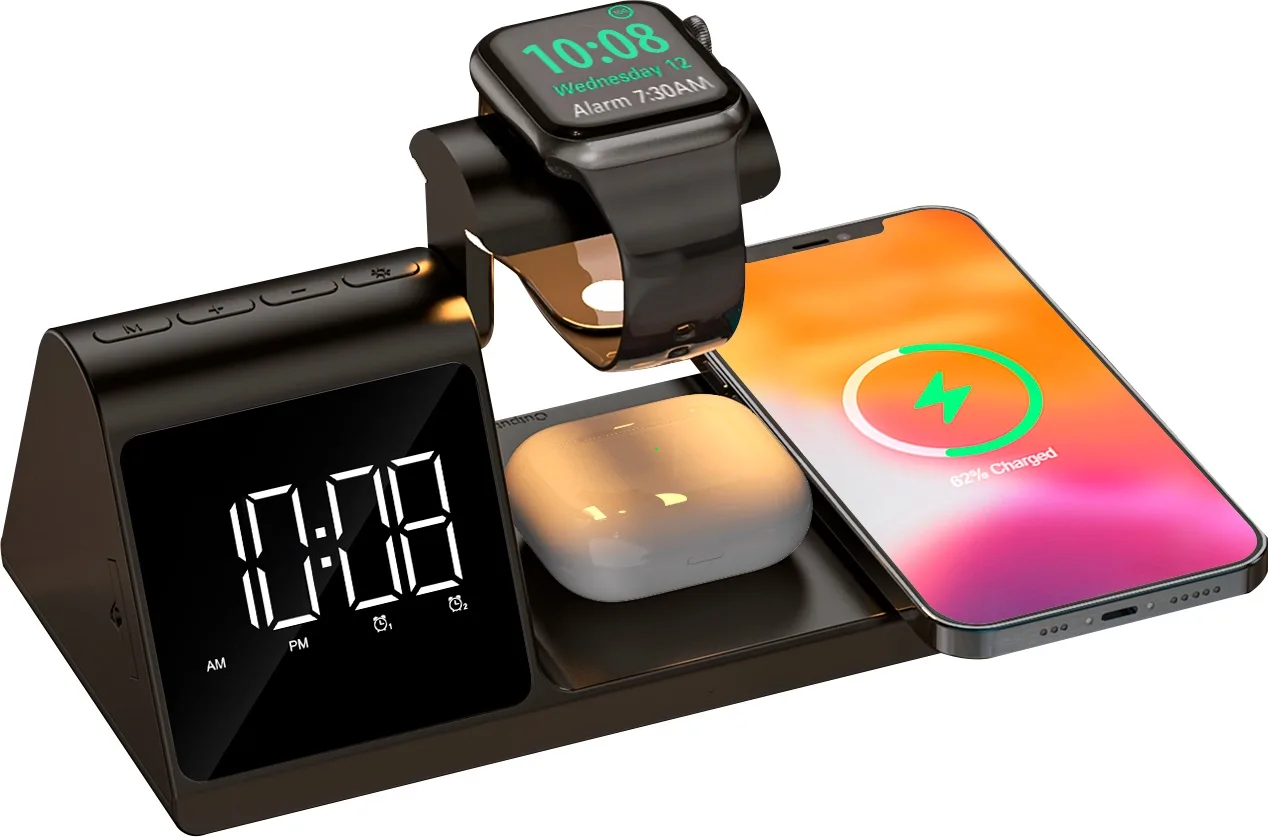 MAXELL WIRELESS CHARGER ALARM CLOCK 5 IN 1